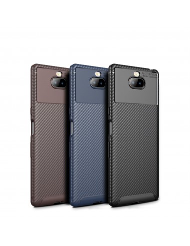 Coque silicone antichoc Sony Xperia 10 - MOFI - Style fibre de carbone