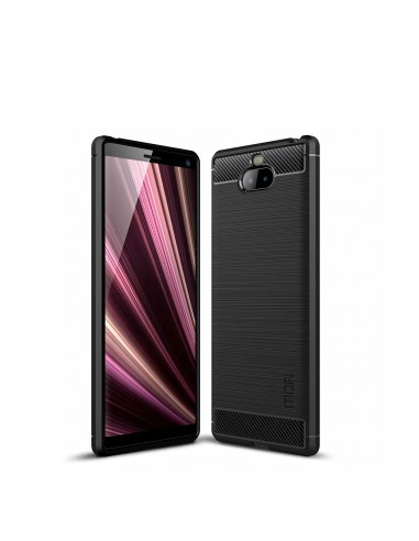 Coque silicone antichoc Sony Xperia 10 - Style fibre de carbone