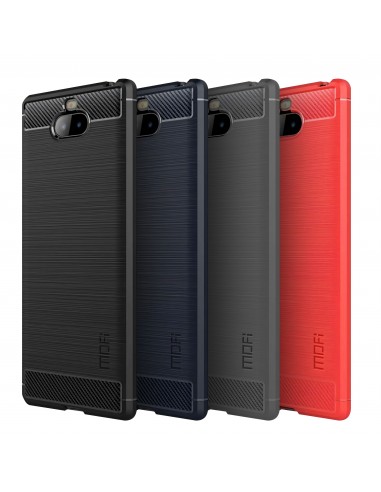 Coque silicone antichoc Sony Xperia 10 - Style fibre de carbone