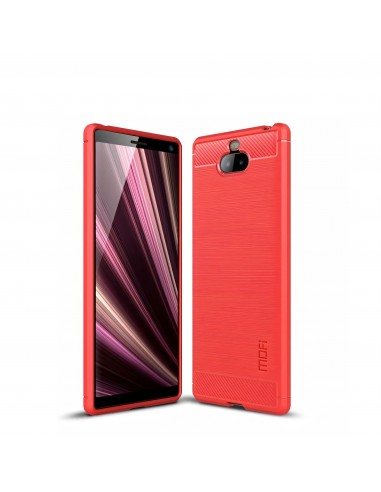 Coque silicone antichoc Sony Xperia 10 - Style fibre de carbone