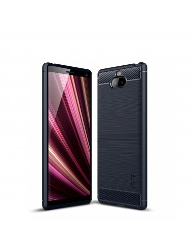 Coque silicone antichoc Sony Xperia 10 - Style fibre de carbone