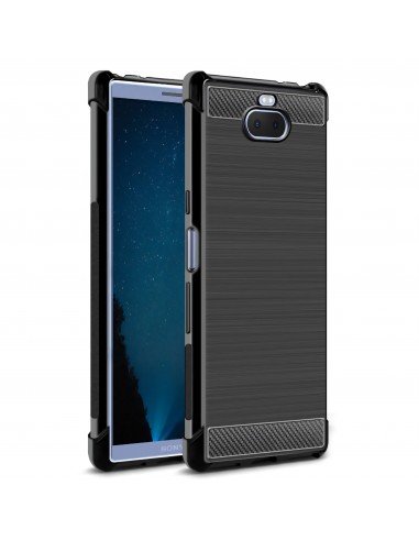 Coque antichoc silicone pour Sony Xperia 10 - IMAK - Aspect fibre de carbone