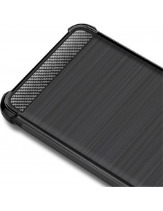 Coque antichoc silicone Sony Xperia 10 - IMAK - Aspect fibre de carbone Noir