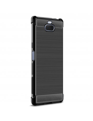 Coque antichoc silicone pour Sony Xperia 10 - IMAK - Aspect fibre de carbone