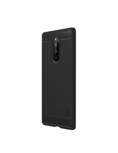 Coque silicone antichoc Sony Xperia 1 - Style fibre de carbone