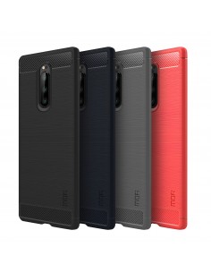 Coque silicone antichoc Sony Xperia 1 - Style fibre de carbone 2