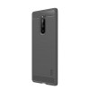 Coque silicone antichoc Sony Xperia 1 - Style fibre de carbone Gris