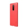 Coque silicone antichoc Sony Xperia 1 - Style fibre de carbone Rouge
