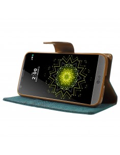 Etui portefeuille LG G5 avec rangements cartes - MERCURY Vert Etui portefeuille LG G5 avec rangements cartes - MERCURY Vert