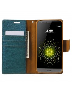 Etui portefeuille LG G5 avec rangements cartes - MERCURY Vert Etui portefeuille LG G5 avec rangements cartes - MERCURY Vert