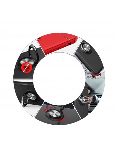 Coque silicone pour Huawei Mate 10 Pro avec anneau en metal