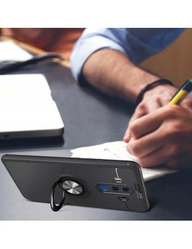 Coque silicone pour Huawei Mate 10 Pro avec anneau en metal