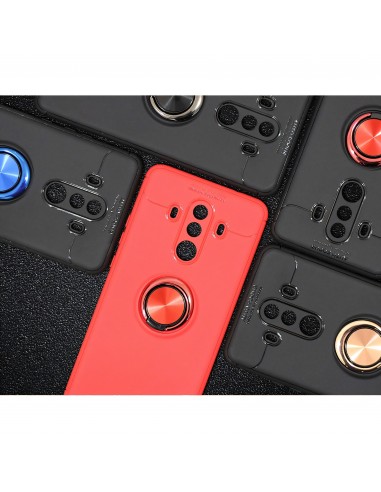 Coque silicone pour Huawei Mate 10 Pro avec anneau en metal