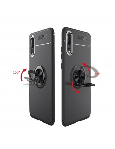 Coque silicone pour Huawei P20 Pro avec anneau en metal