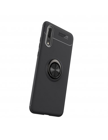 Coque silicone pour Huawei P20 Pro avec anneau en metal