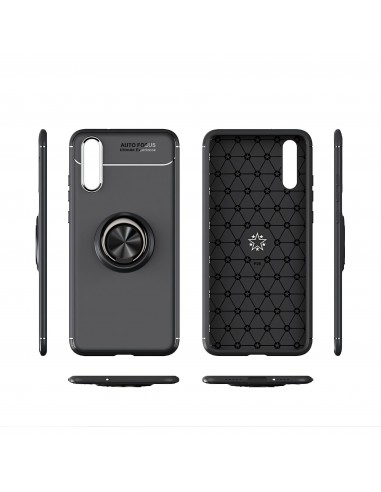 Coque silicone pour Huawei P20 Pro avec anneau en metal