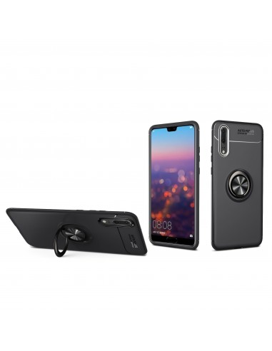 Coque silicone pour Huawei P20 Pro avec anneau en metal