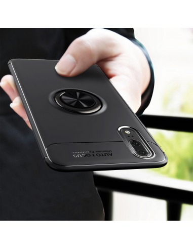 Coque silicone pour Huawei P20 Pro avec anneau en metal