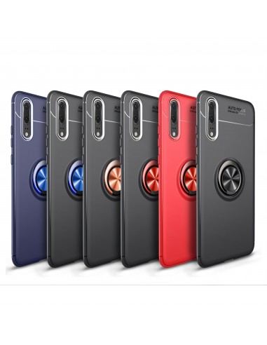 Coque silicone pour Huawei P20 Pro avec anneau en metal