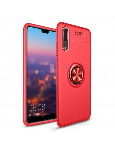 Coque silicone pour Huawei P20 Pro avec anneau en metal