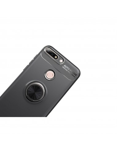 Coque silicone pour Huawei Honor 7C / Enjoy 8 avec anneau en metal