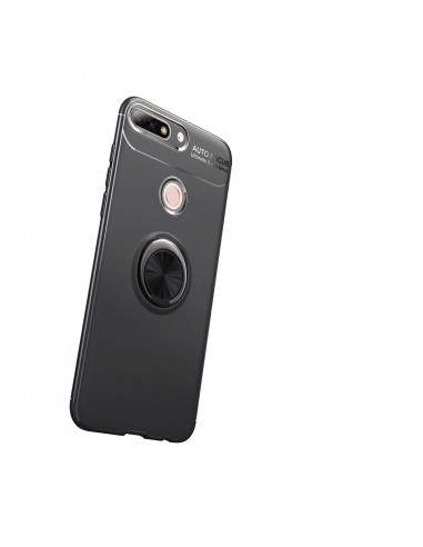 Coque silicone pour Huawei Honor 7C / Enjoy 8 avec anneau en metal