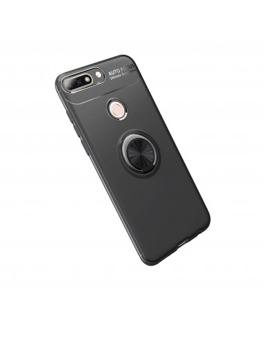 Coque silicone pour Huawei Honor 7C / Enjoy 8 avec anneau en metal