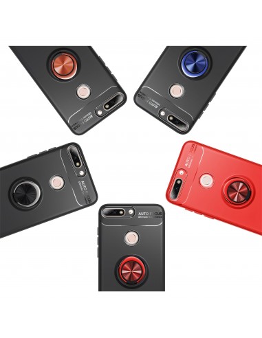 Coque silicone pour Huawei Honor 7C / Enjoy 8 avec anneau en metal