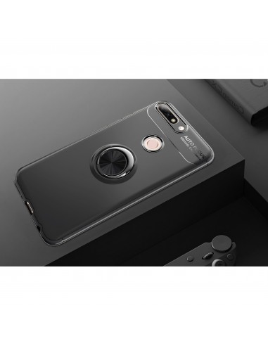Coque silicone pour Huawei Honor 7C / Enjoy 8 avec anneau en metal