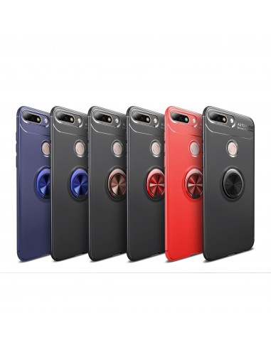 Coque silicone pour Huawei Honor 7C / Enjoy 8 avec anneau en metal