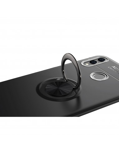 Coque silicone pour Huawei Honor 8X et Honor View 10 Lite avec anneau en metal