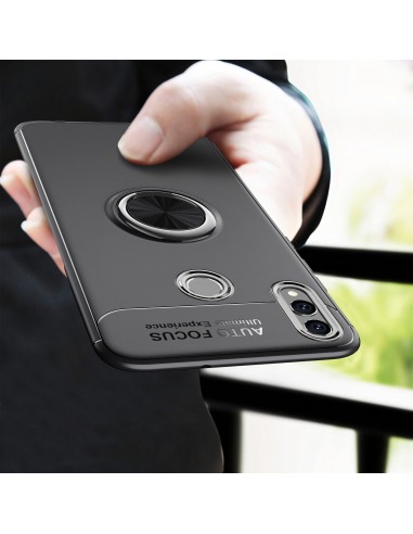 Coque silicone pour Huawei Honor 8X et Honor View 10 Lite avec anneau en metal