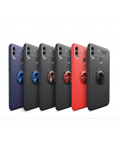 Coque silicone pour Huawei Honor 8X et Honor View 10 Lite avec anneau en metal