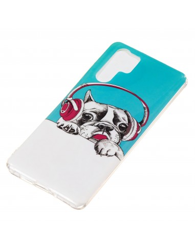 Coque silicone Huawei P30 Pro Fantaisie Phosphorescente Chien branché