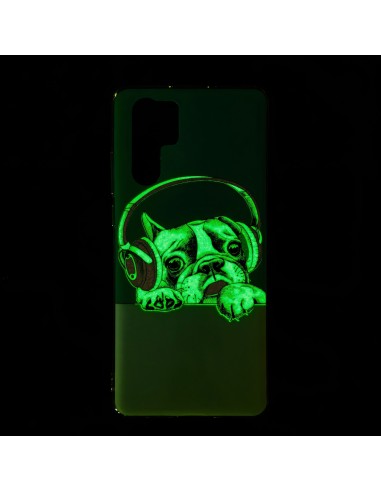 Coque silicone Huawei P30 Pro Fantaisie Phosphorescente Chien branché