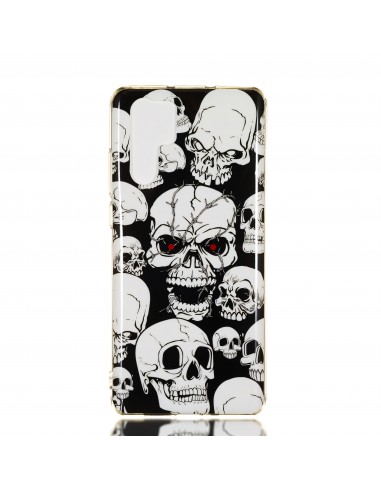 Coque silicone Huawei P30 Pro Cranes Skulls Fantaisie Phosphorescente 