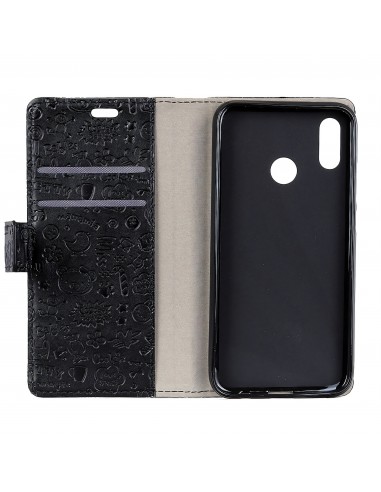 Etui portefeuille Huawei P30 Lite Fantaisie Graffiti