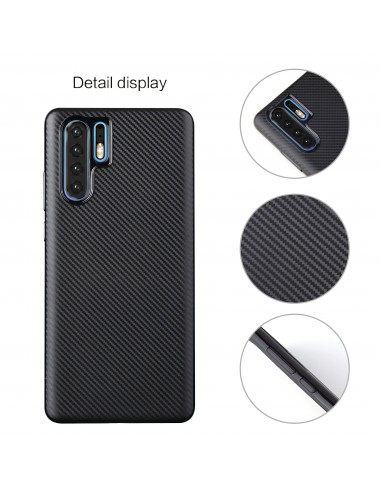 Coque silicone Huawei P30 Pro Style fibre de carbone
