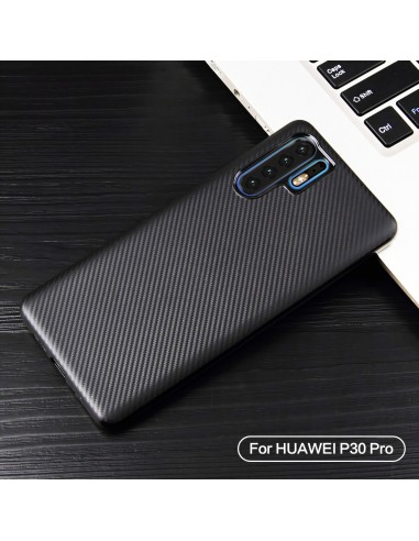 Coque silicone Huawei P30 Pro Style fibre de carbone