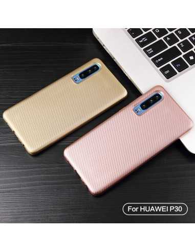 Coque silicone Huawei P30 Style Fibre de carbone