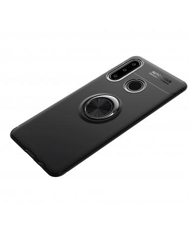 Coque silicone Huawei P30 Lite et Nova 4E avec anneau et support en metal