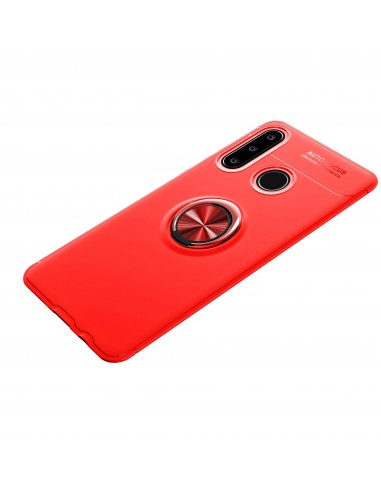 Coque silicone Huawei P30 Lite et Nova 4E avec anneau et support en metal