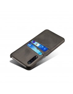 Coque silicone Xiaomi Mi 9 Style cuir avec rangement cartes Marron