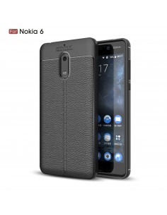Coque silicone Nokia 6 Aspect cuir Noir Coque silicone Nokia 6 Aspect cuir Noir
