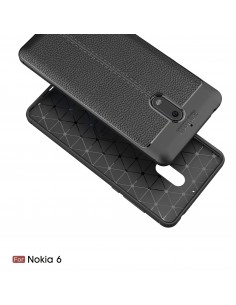 Coque silicone Nokia 6 Aspect cuir Noir Coque silicone Nokia 6 Aspect cuir Noir