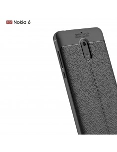 Coque silicone Nokia 6 Aspect cuir Noir Coque silicone Nokia 6 Aspect cuir Noir