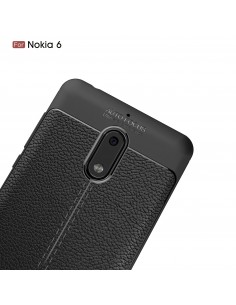 Coque silicone Nokia 6 Aspect cuir Noir Coque silicone Nokia 6 Aspect cuir Noir