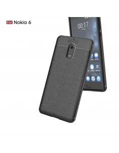 Coque silicone Nokia 6 Aspect cuir Noir Coque silicone Nokia 6 Aspect cuir Noir