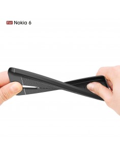Coque silicone Nokia 6 Aspect cuir Noir Coque silicone Nokia 6 Aspect cuir Noir