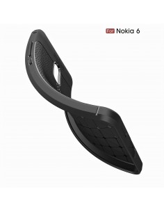 Coque silicone Nokia 6 Aspect cuir Noir Coque silicone Nokia 6 Aspect cuir Noir